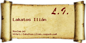 Lakatos Ilián névjegykártya
